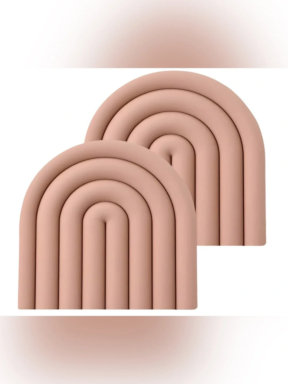 Arched Silicone Heat-Resistant Trivet Pair in Blush